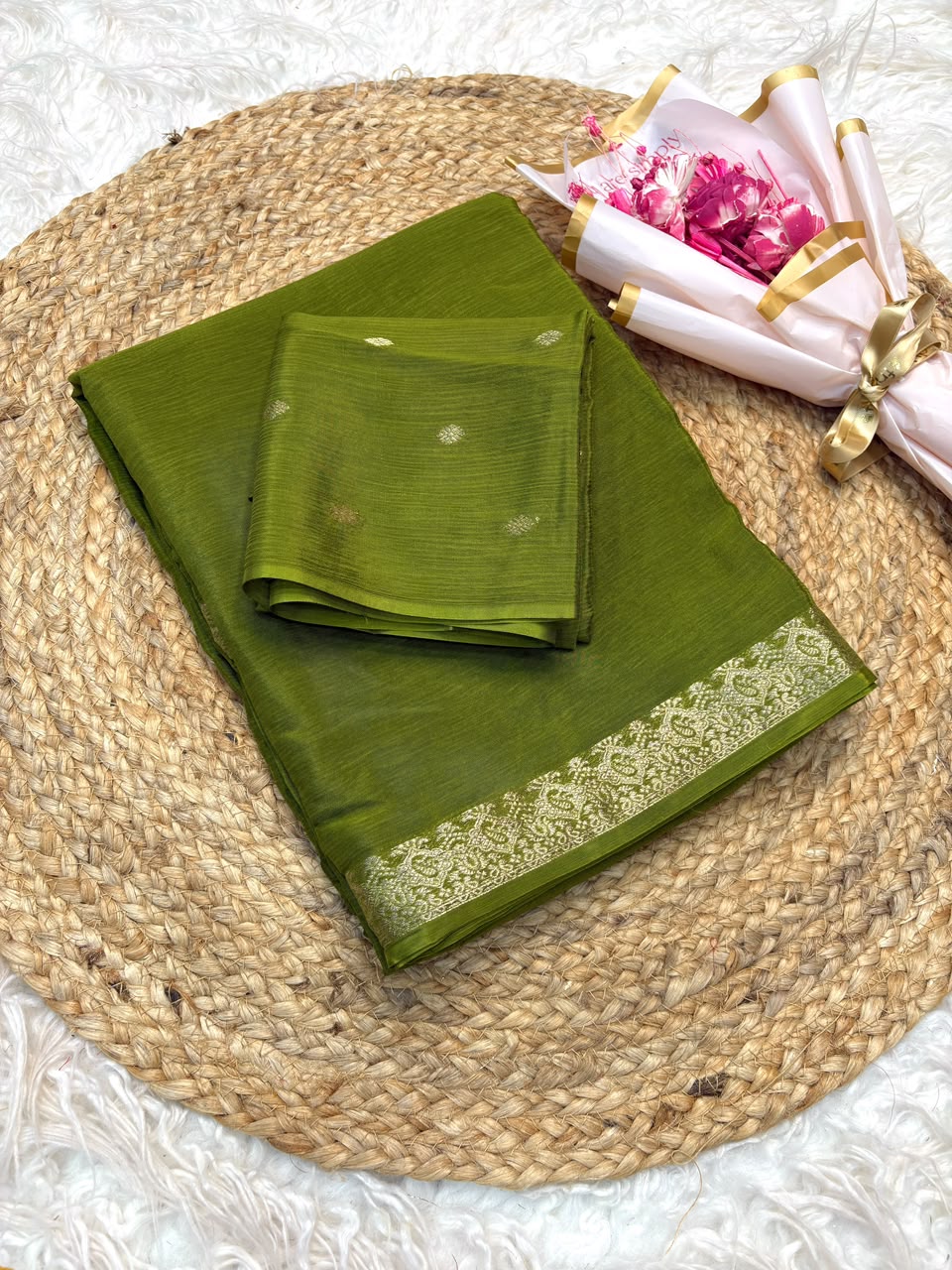 Viscose Georgette Silk Sarees with Viscose Zari Borders