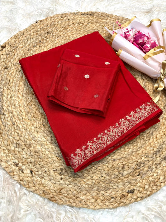 Viscose Georgette Silk Sarees with Viscose Zari Borders