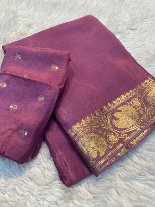 Viscose Mysori Crepe Silk Sarees with Viscose Zari Borders