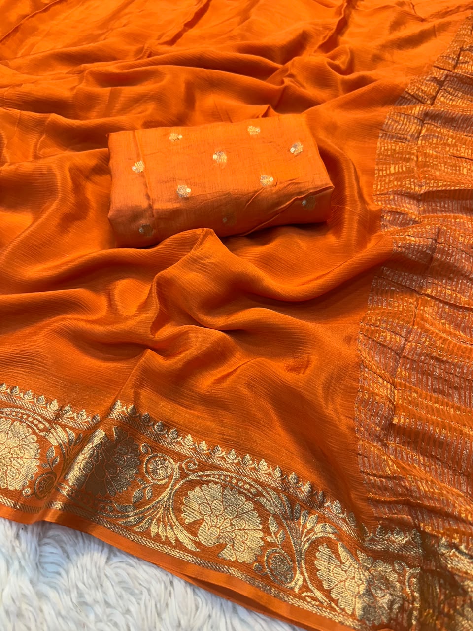 Viscose Mysori Crepe Silk Sarees with Viscose Zari Borders