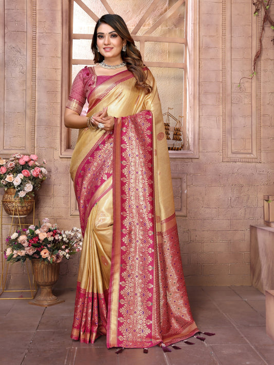 Kanjivaram Banarasi Tissue Silk Sarees