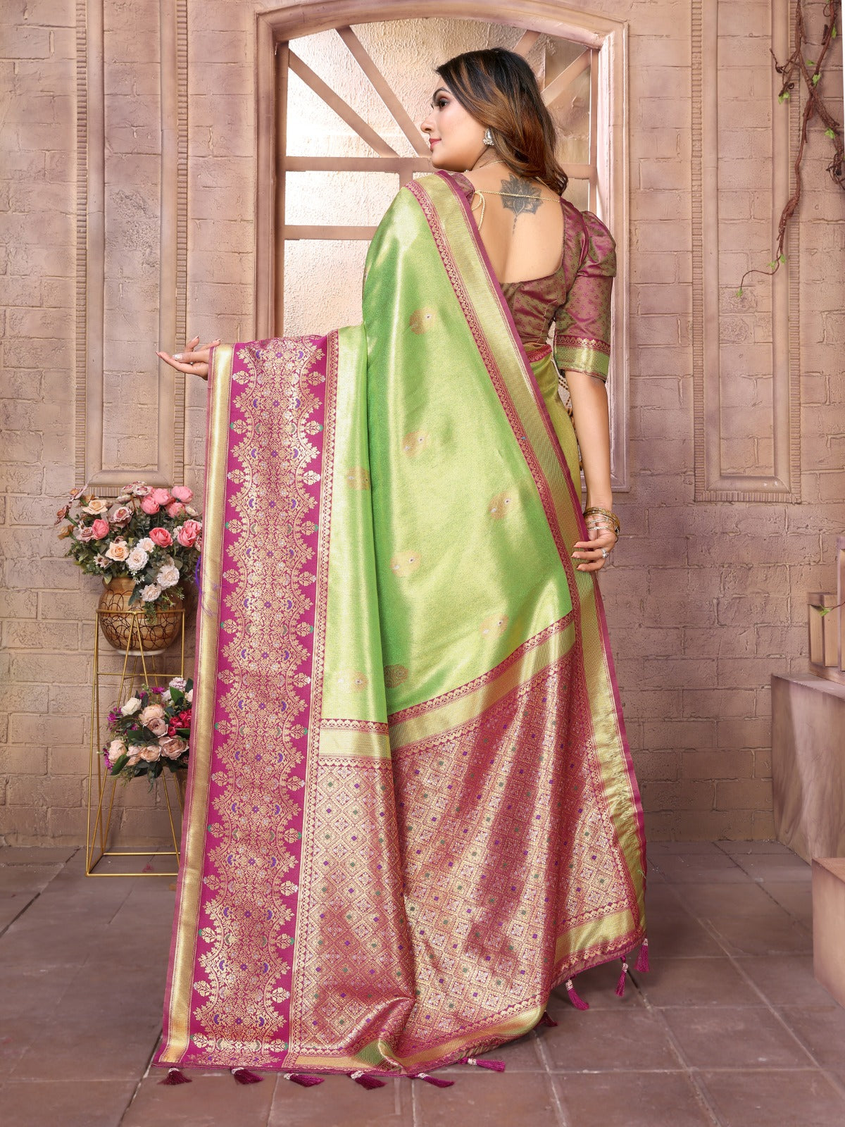 Kanjivaram Banarasi Tissue Silk Sarees