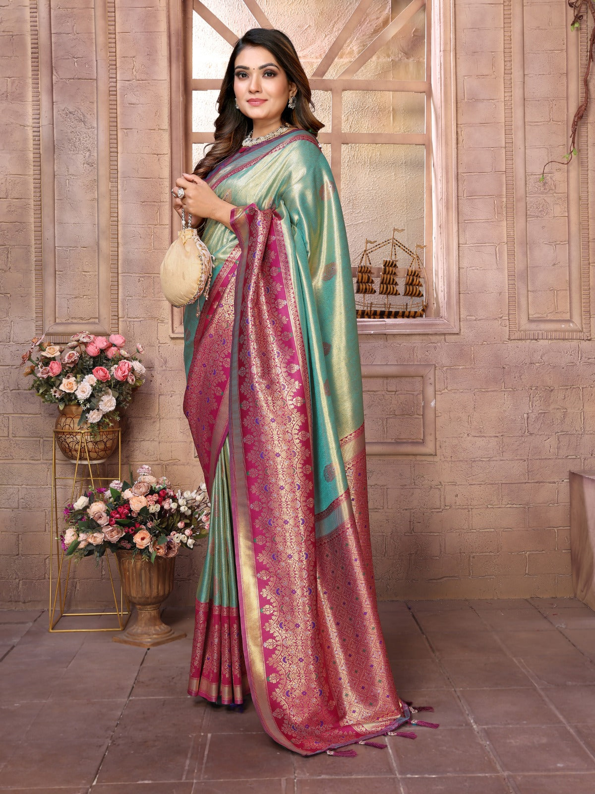 Kanjivaram Banarasi Tissue Silk Sarees