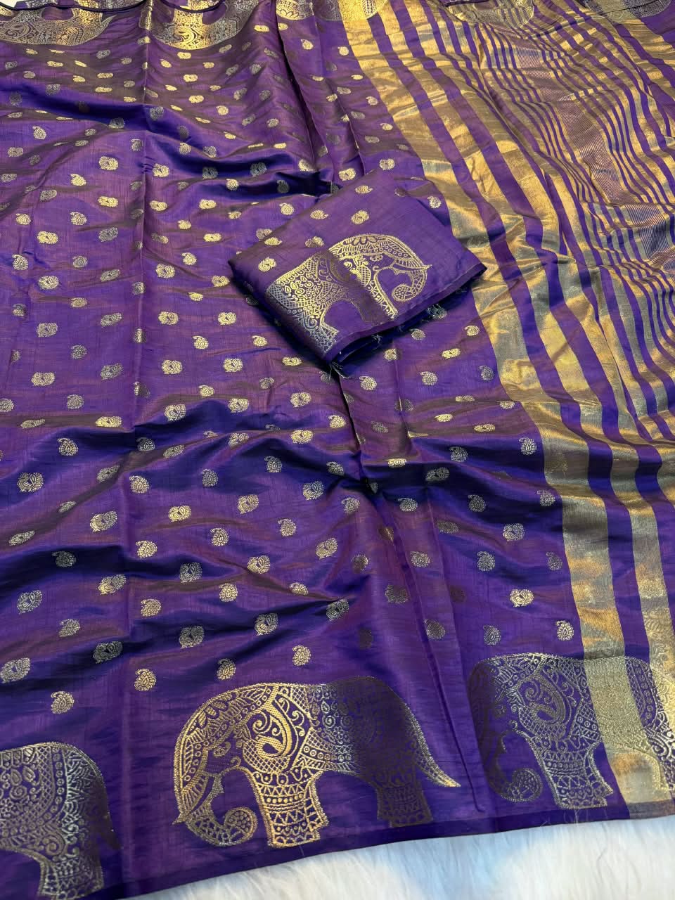 Viscose Tussar Silk Sarees with Viscose Zari Borders & Chit Pallu