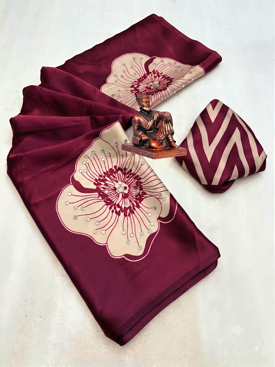 Crepe Silk Sarees with Mirror Work