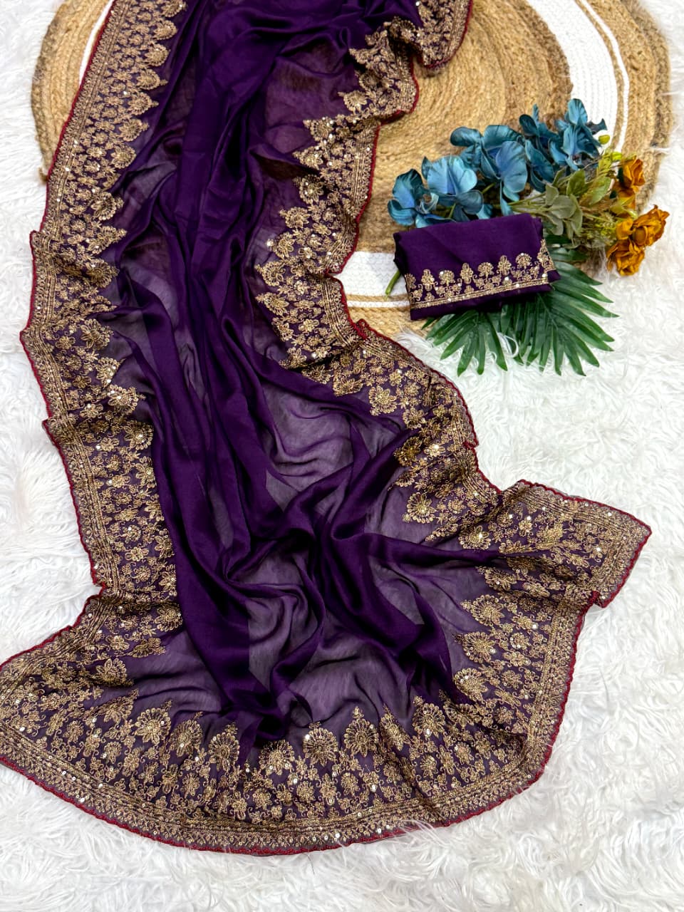 Rangoli Silk Sarees with Sequin & Coding Embroidered Work