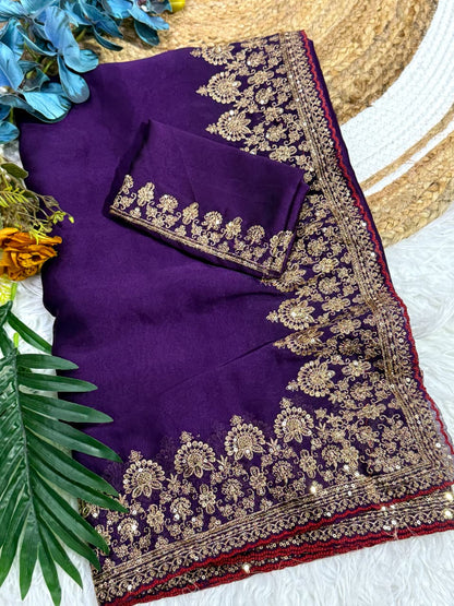 Rangoli Silk Sarees with Sequin & Coding Embroidered Work