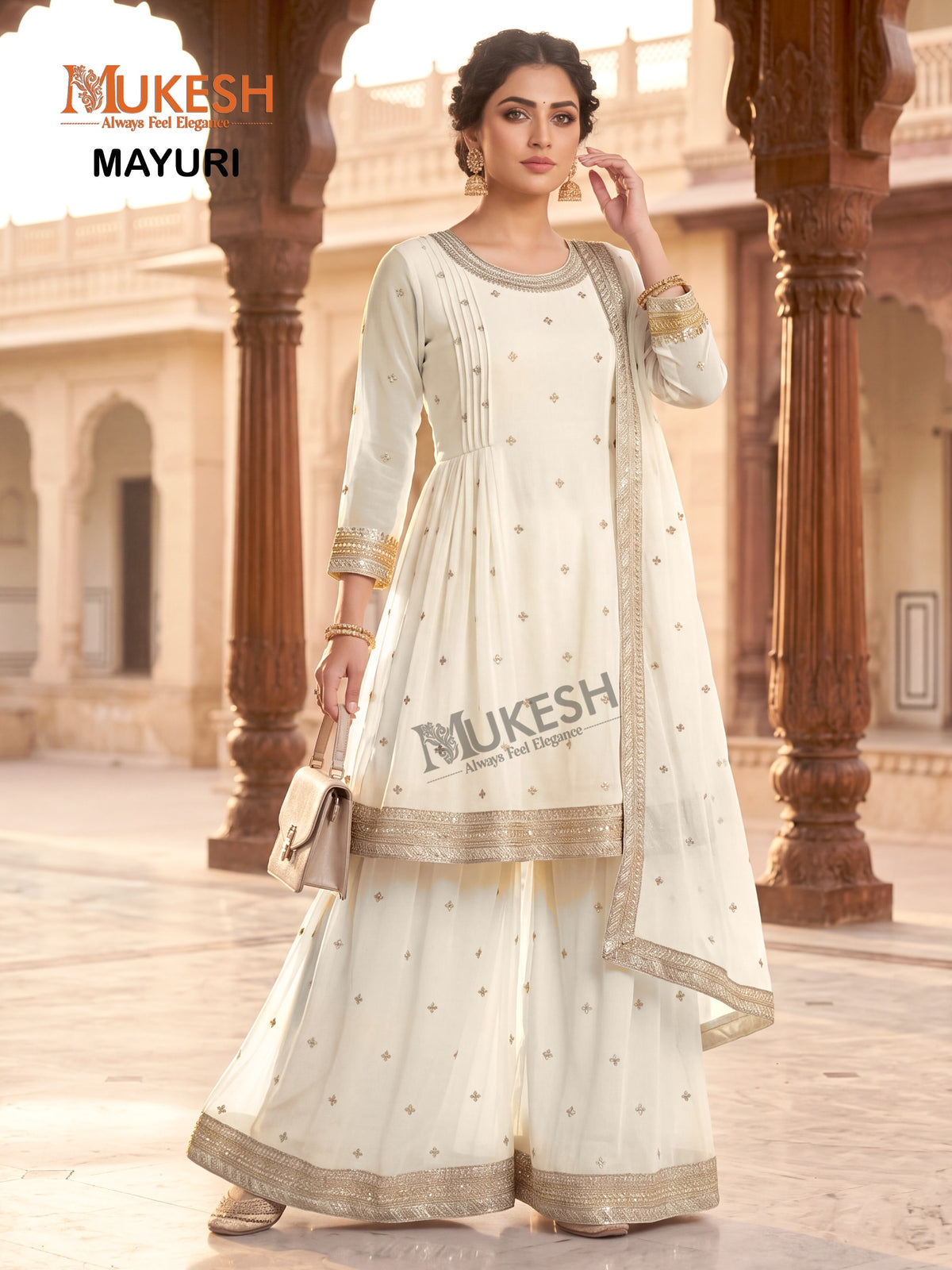 Readymade Georgette Sequin Embroidered Palazzo Suits