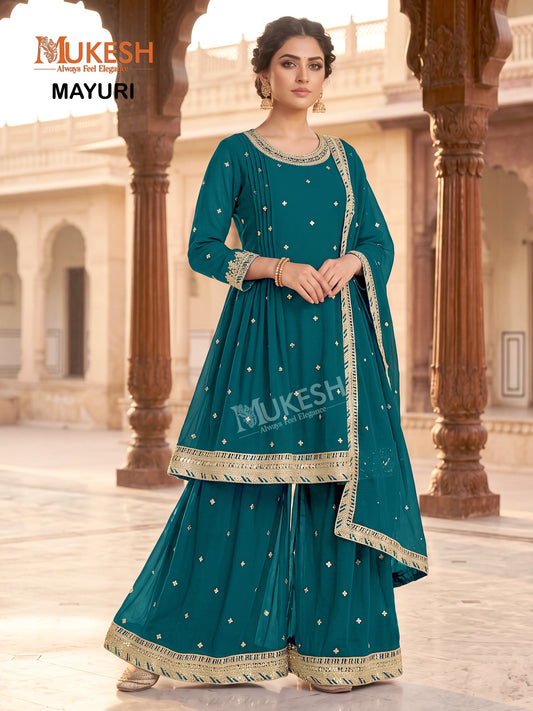 Readymade Georgette Sequin Embroidered Palazzo Suits