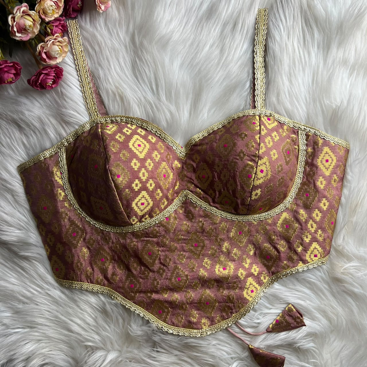 Readymade Brocade Silk Corset Blouses