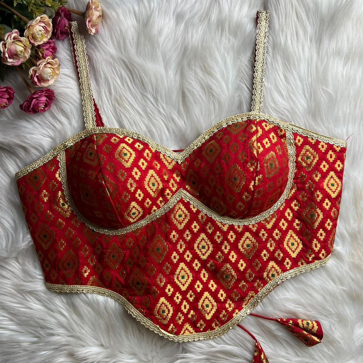 Readymade Brocade Silk Corset Blouses