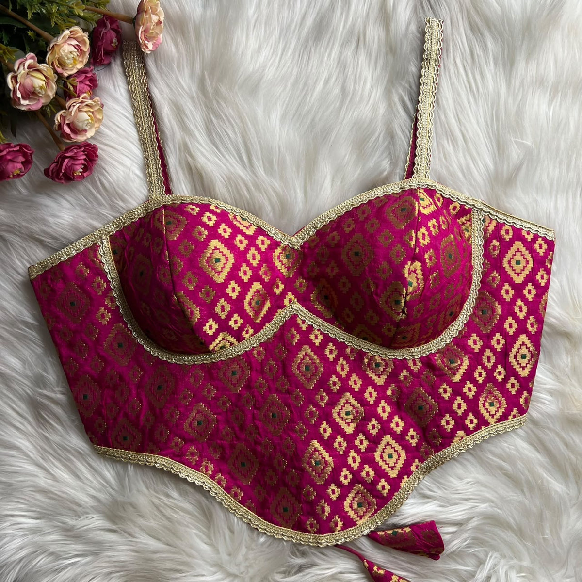 Readymade Brocade Silk Corset Blouses