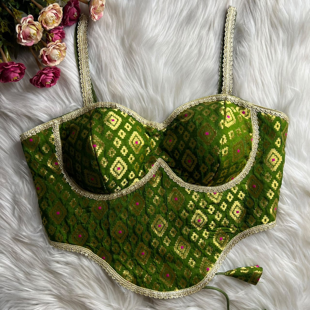 Readymade Brocade Silk Corset Blouses
