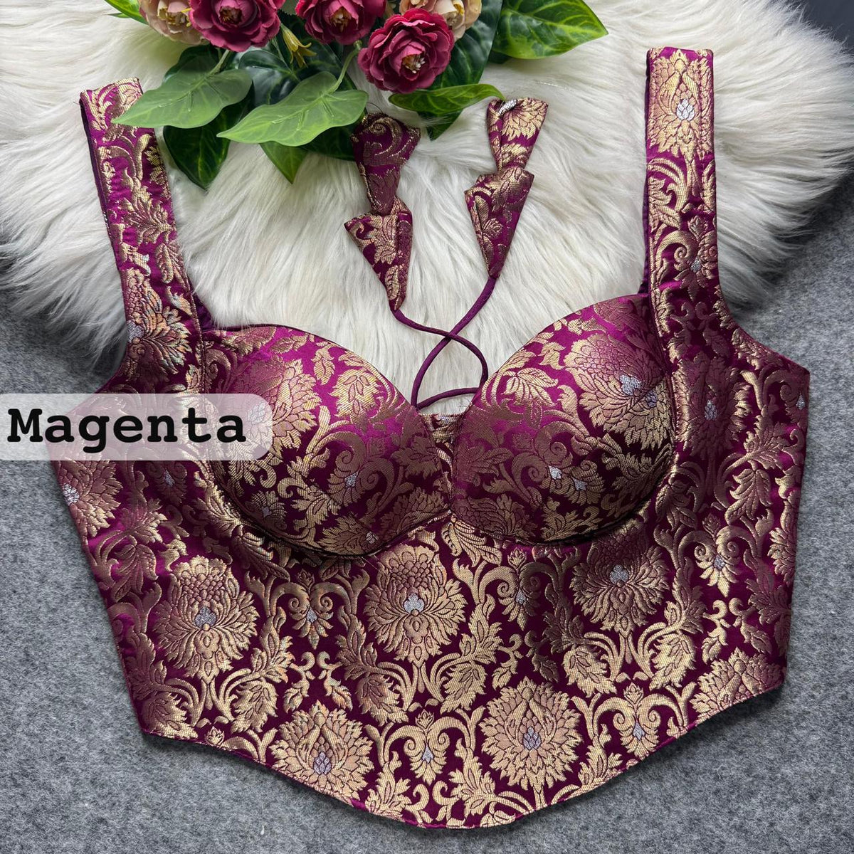 Readymade Brocade Silk Corset Blouses