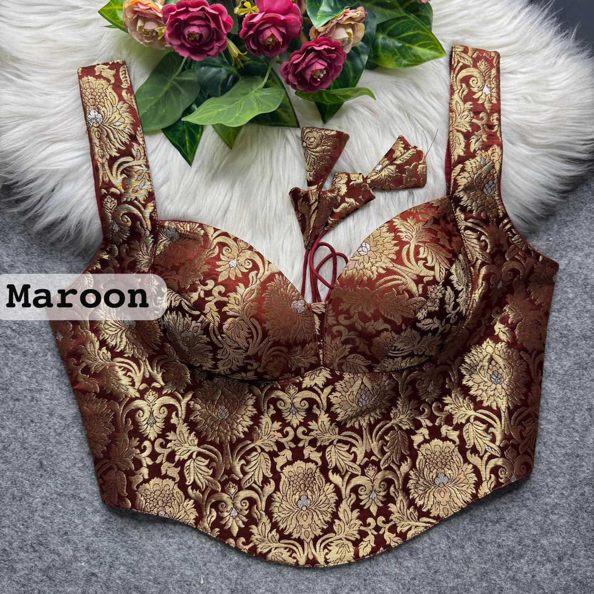 Readymade Brocade Silk Corset Blouses