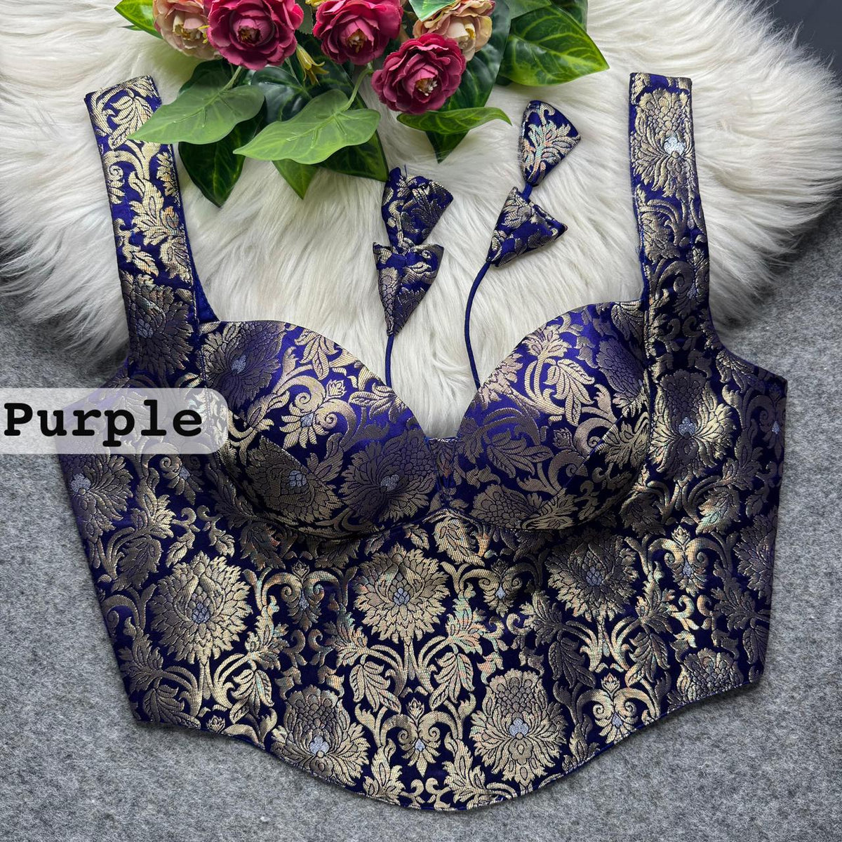 Readymade Brocade Silk Corset Blouses