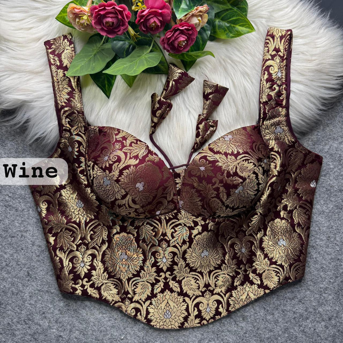 Readymade Brocade Silk Corset Blouses