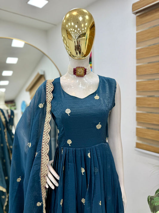 ZB-5055 – New Designer Party Wear Sharara Suit Set - Peacock Green