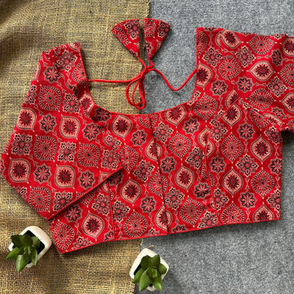Ajrakh Cotton Ready Made Blouse