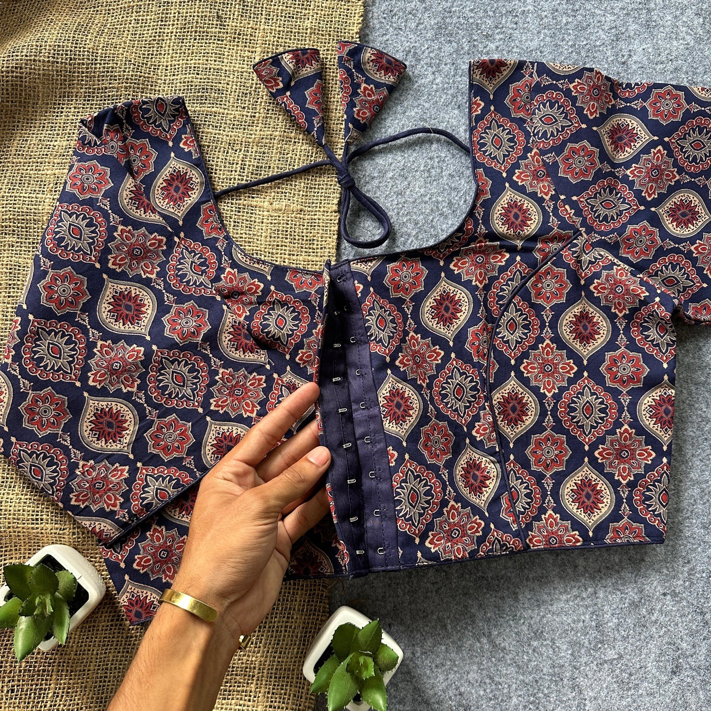 Ajrakh Cotton Ready Made Blouse