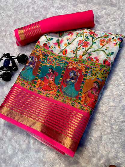 Soft Georgette Saree with Jacquard Zari Borders – ₹950