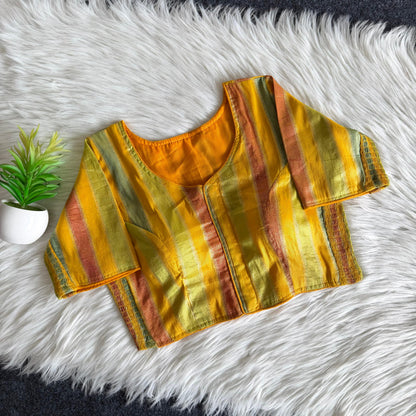 Side Elastic Stretchable Banarasi Silk Blouse – ₹750