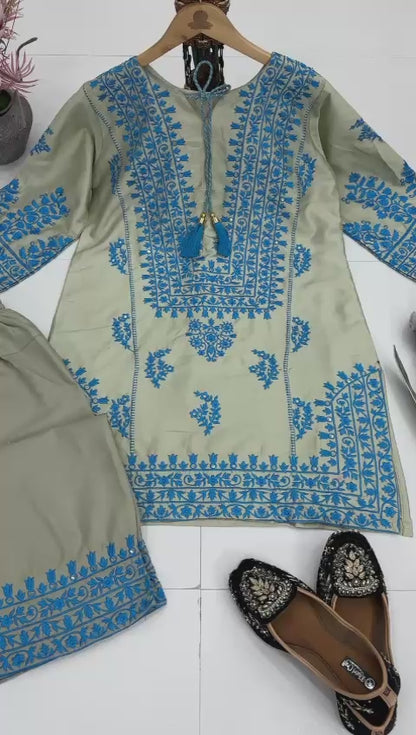 KF-1694 – New Designer Jam Cotton Salwar Suit - Blue