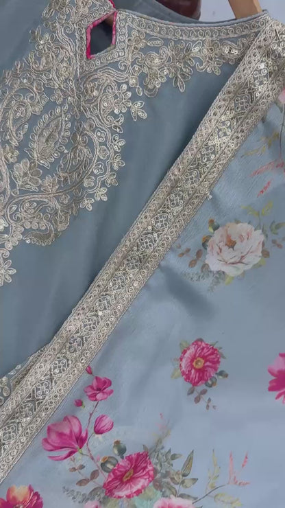 Designer Readymade Top-Plazzo & Dupatta Collection – Code PD1121