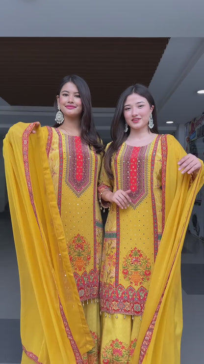 ST-219 – Designer Natural Silk Salwar Suit Set