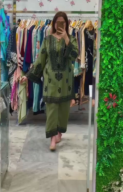 KF-1694 – New Designer Jam Cotton Salwar Suit - Green