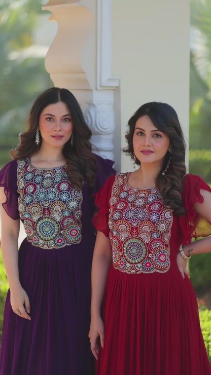 KA-1179 – Readymade Designer Gown Collection - Purple