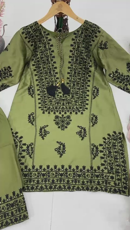 KF-1694 – New Designer Jam Cotton Salwar Suit - Green